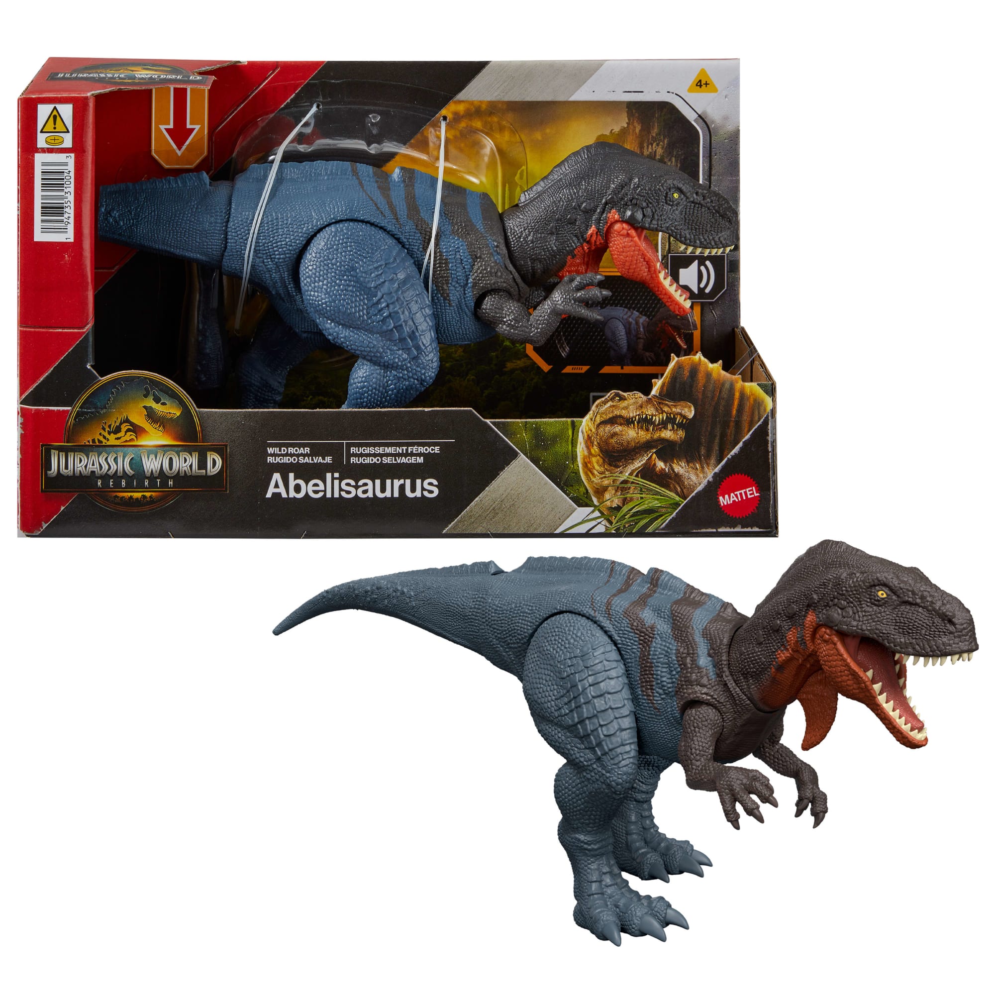 Jurassic World Dinosaurio de Juguete Rebirth Rugido Salvaje Abelisaurus