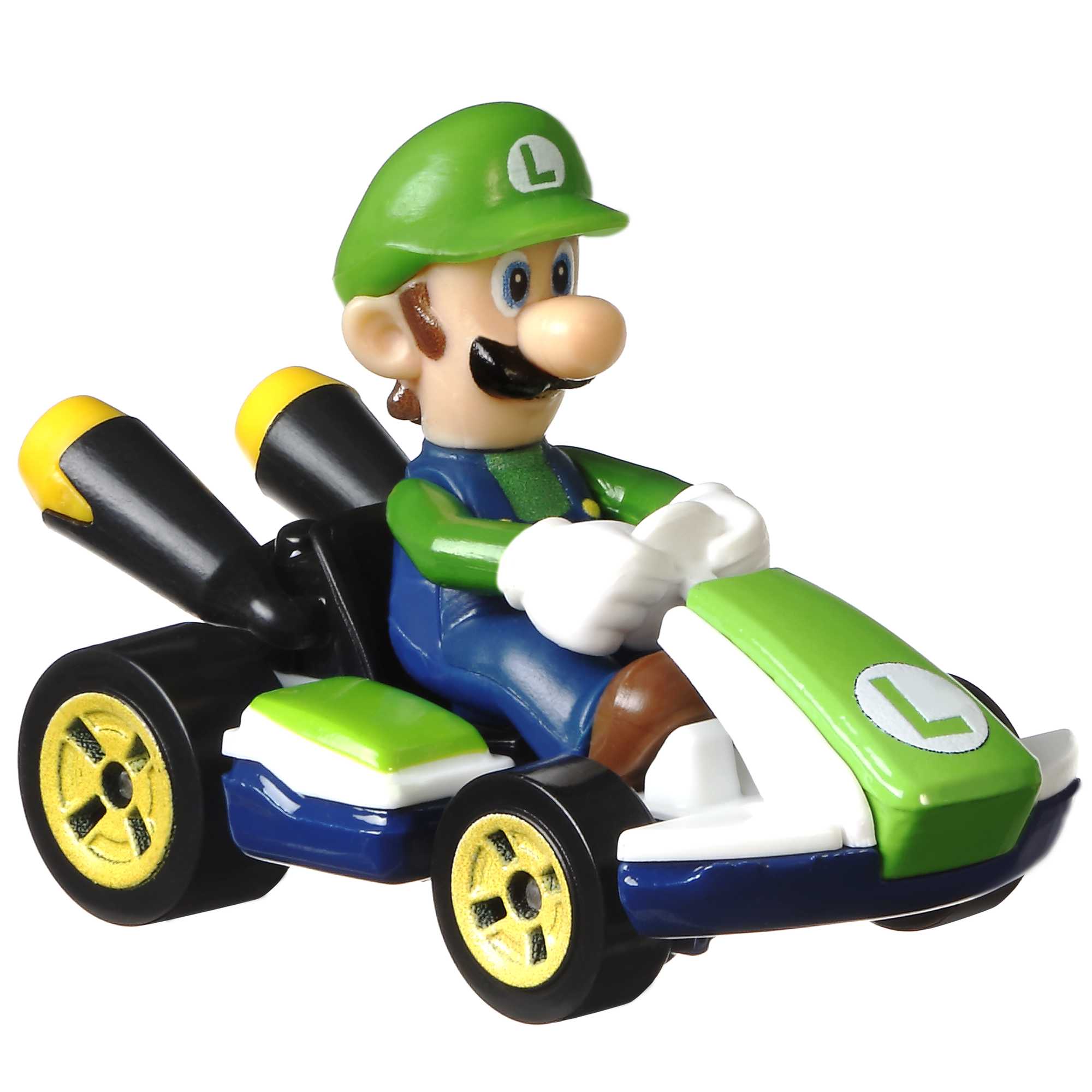 Hot Wheels Mario Kart Veículo de Brinquedo Kart Padrão Luigi