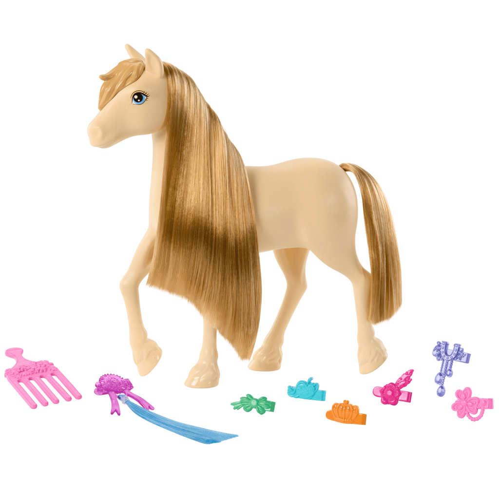 Barbie Detetive A Grande Corrida de Cavalos Conjunto de Brinquedo Pónei Penteados Divertidos Surpresa