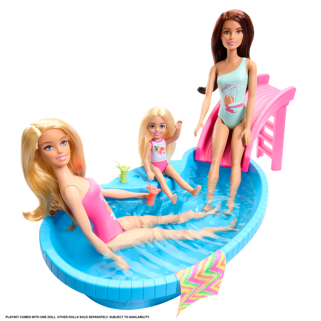 Barbie Conjunto de Brinquedo Piscina Glam com Boneca Maiô Rosa
