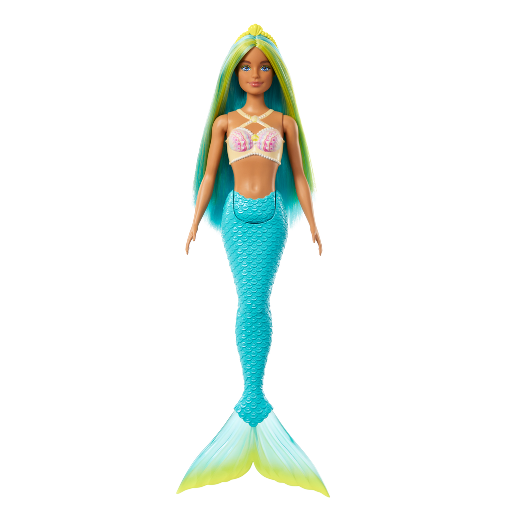 Barbie Fantasía Muñeca Sirena Cabello Verde y Azul