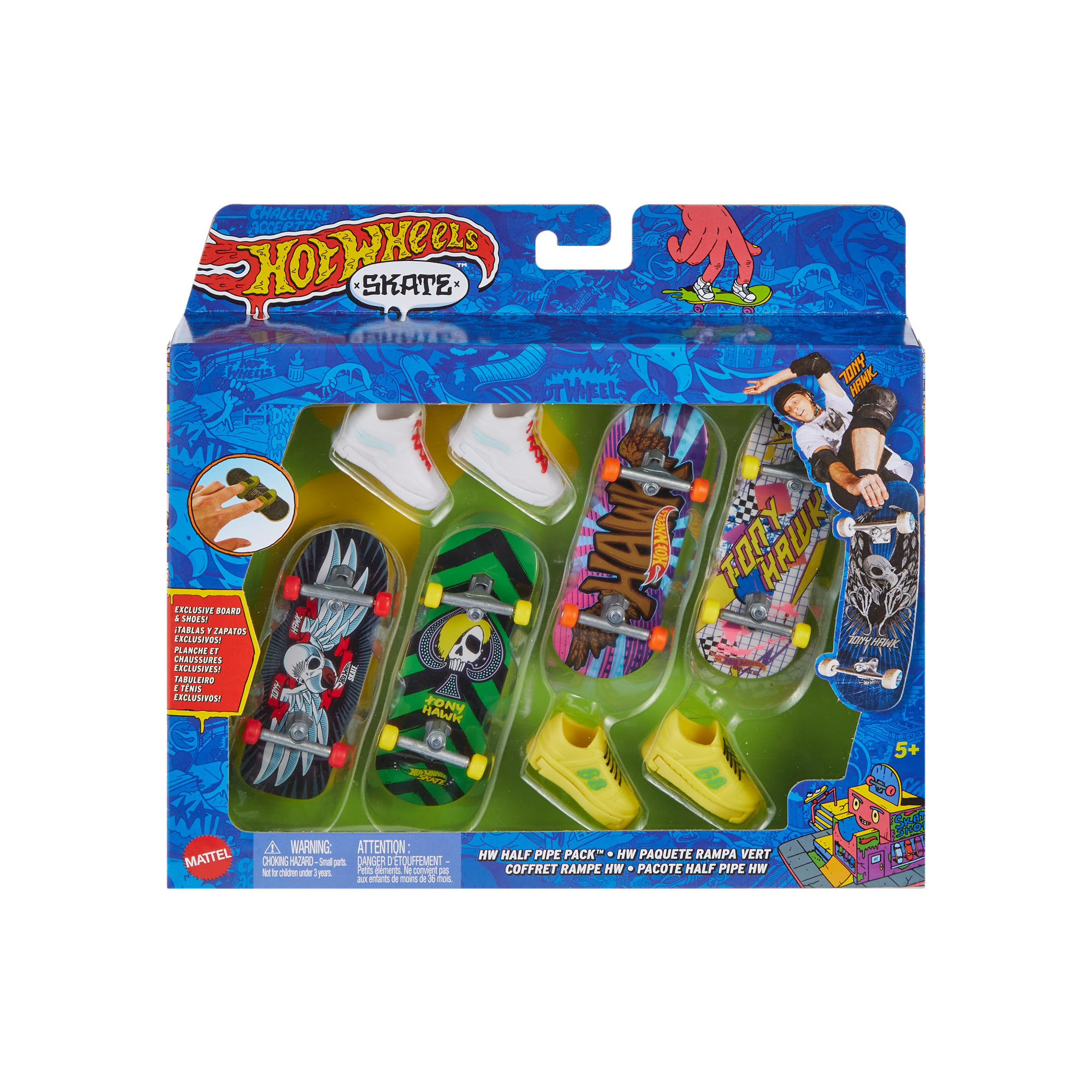 Hot Wheels Skate Coffret Planches à Roulettes/Chaussures Tony Hawk