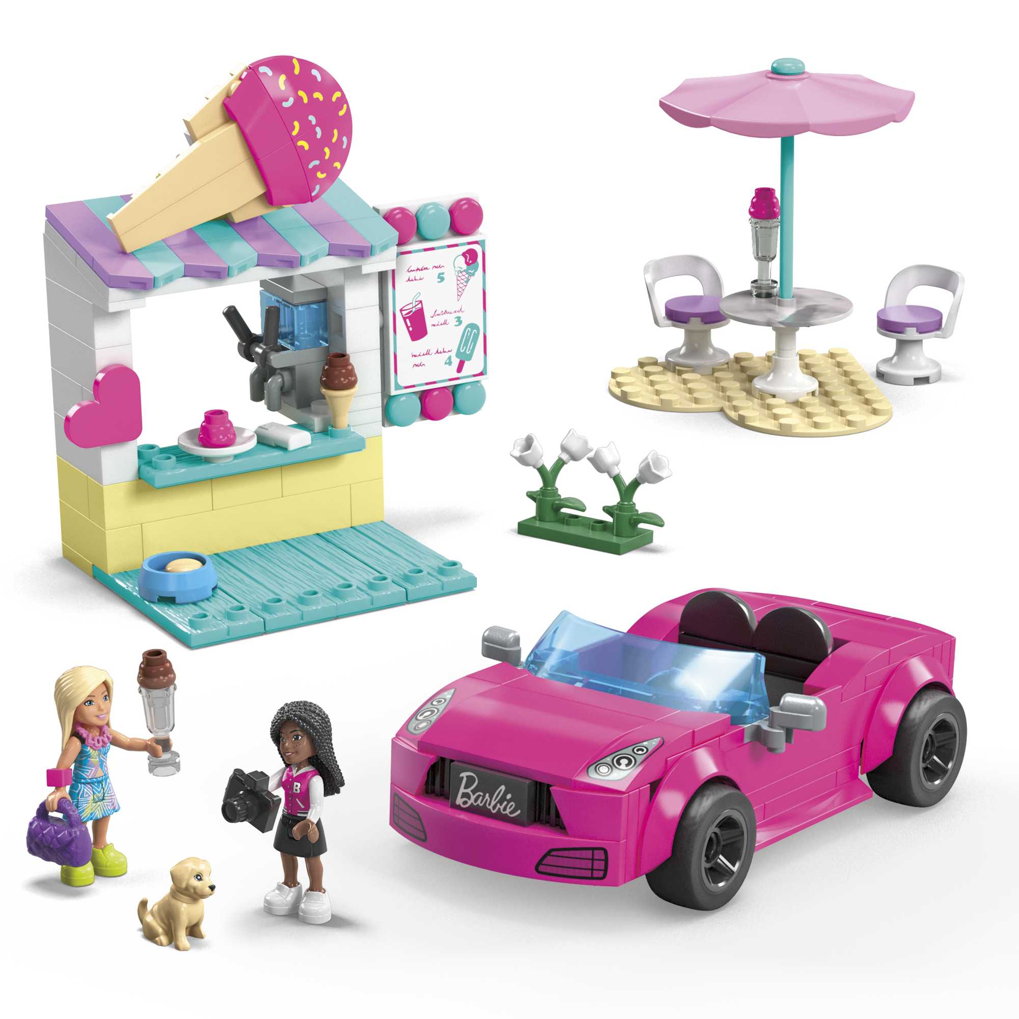 Mega-Barbie-Décapotable et Stand de Glaces-Coffret 225 Pièces