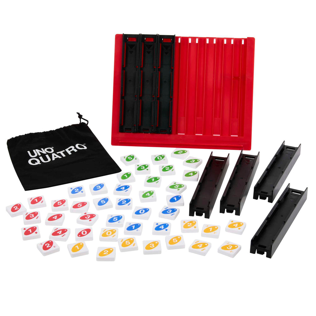 UNO Quatro Game For Adult, Family & Game Night, 2 To 4 Players, Ages 7 Years & Up