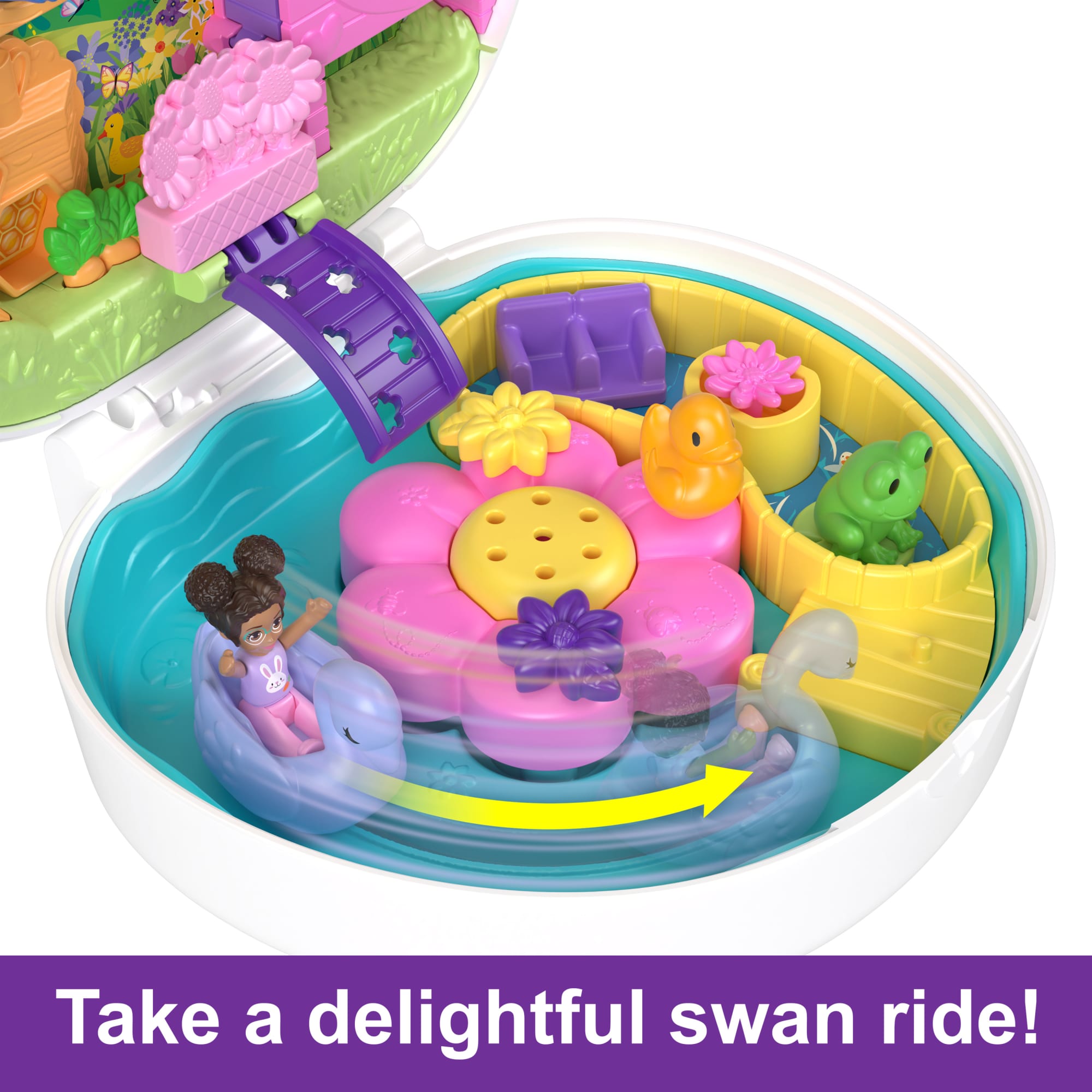 Polly Pocket Dolls Flower Garden Bunny Compact Playset